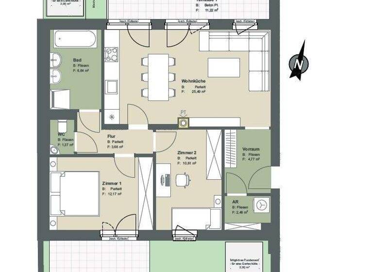 Wohnung zum Kauf provisionsfrei 344.500 € 3 Zimmer 67,2 m² Tullner Straße 6 St. Andrä-Wördern 3423