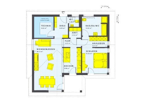 Bungalow zum Kauf 577.643 € 2,5 Zimmer 91 m²<br/>Wohnfläche 401 m²<br/>Grundstück Riedheim Markdorf-Riedheim 88677