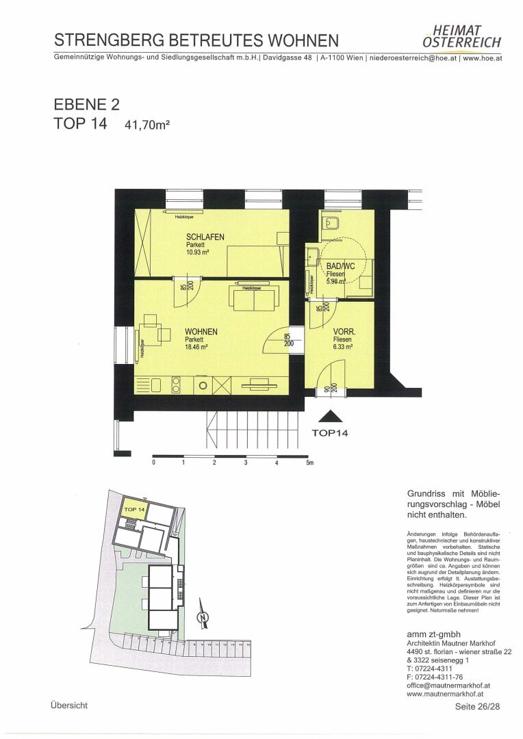 Wohnung zur Miete 539 € 2 Zimmer 44,4 m²<br/>Wohnfläche 2.<br/>Geschoss Markt Strengberg 3314