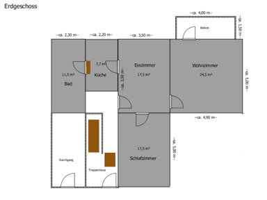 Wohnung zur Miete 600 € 3 Zimmer 70 m² EG frei ab sofort Hauptstraße 195 Lauterbach Völklingen 66333