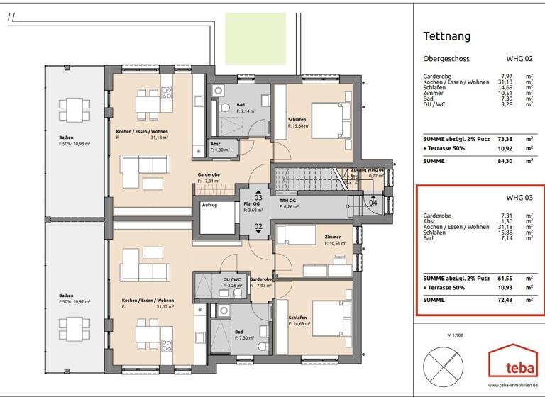 Wohnung zum Kauf provisionsfrei 625.000 € 2 Zimmer 73,5 m² 1. Geschoss Holzhaldenstraße 17 Tettnang 88069