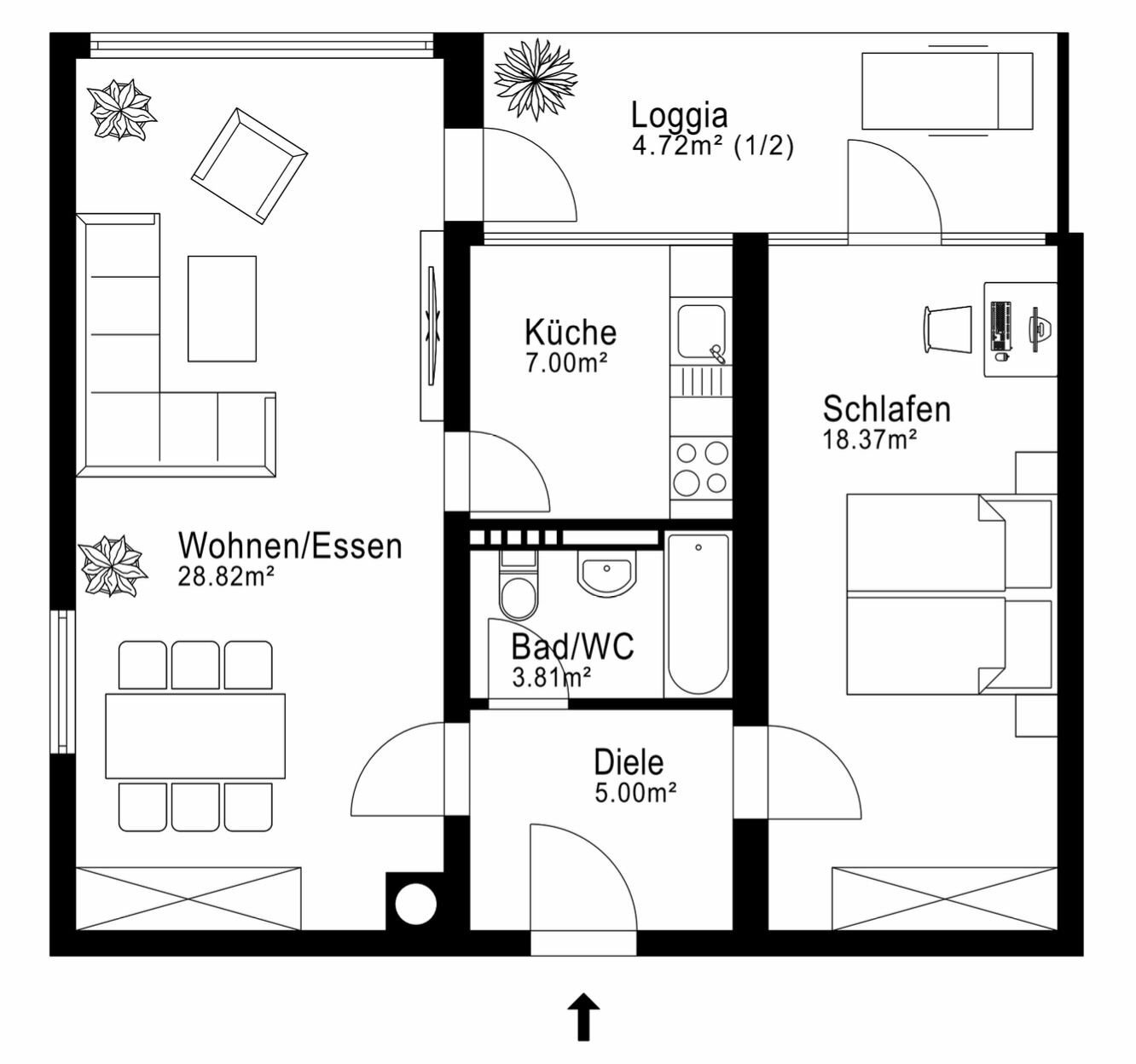 Wohnung zur Miete 1.380 € 2 Zimmer 67 m²<br/>Wohnfläche 5.<br/>Geschoss ab sofort<br/>Verfügbarkeit Johann-Strauss-Str. 8 Unterhaching 82008