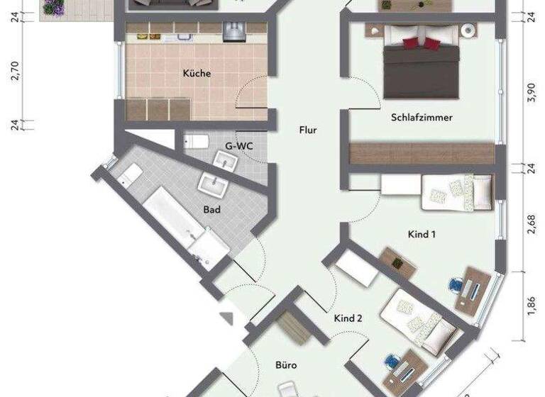 Wohnung zur Miete 1.160 € 6 Zimmer 134 m² EG frei ab 30.04.2026 Sedanplatz 5 Lage 32791