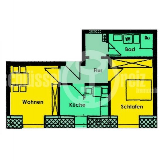 Wohnung zur Miete 395 € 2 Zimmer 46 m²<br/>Wohnfläche 1.<br/>Geschoss 01.02.2025<br/>Verfügbarkeit Äußere Neustadt (Frühlingstr.) Dresden 01099