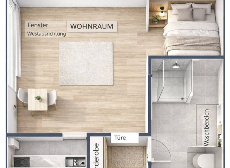 Wohnung zum Kauf 128.800 € 1,5 Zimmer 30 m² 3. Geschoss St. Peter Klagenfurt 9020