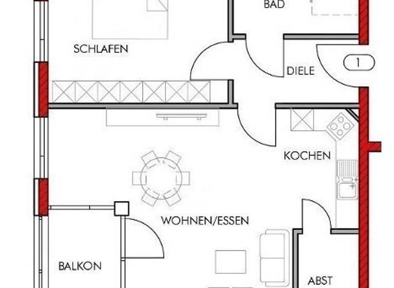Wohnung zur Miete 1.109 € 2 Zimmer 71,1 m²<br/>Wohnfläche 1.<br/>Geschoss Geisseestraße 25-29 St Leonhard Nürnberg 90439