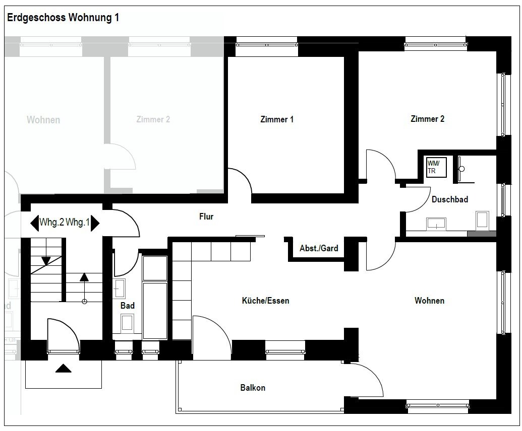 Wohnung zur Miete 1.580 € 3,5 Zimmer 96 m²<br/>Wohnfläche EG<br/>Geschoss Kastel - Mitte Mainz-Kastel 55252