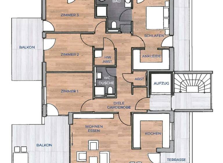 Penthouse zum Kauf 1.180.000 € 5 Zimmer 163 m²<br/>Wohnfläche 4.<br/>Geschoss Rieselfeld Freiburg im Breisgau 79111