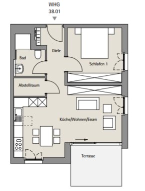 Wohnung zum Kauf 466.000 € 2 Zimmer 58,8 m²<br/>Wohnfläche EG<br/>Geschoss Südstadt Tübingen 72072