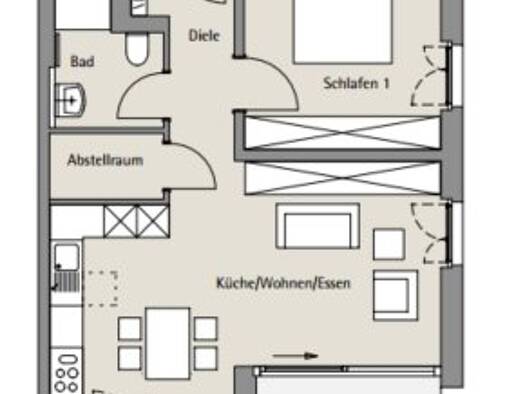 Wohnung zum Kauf - Neubau 466.000 € 2 Zimmer 58,8 m² EG Südstadt Tübingen 72072
