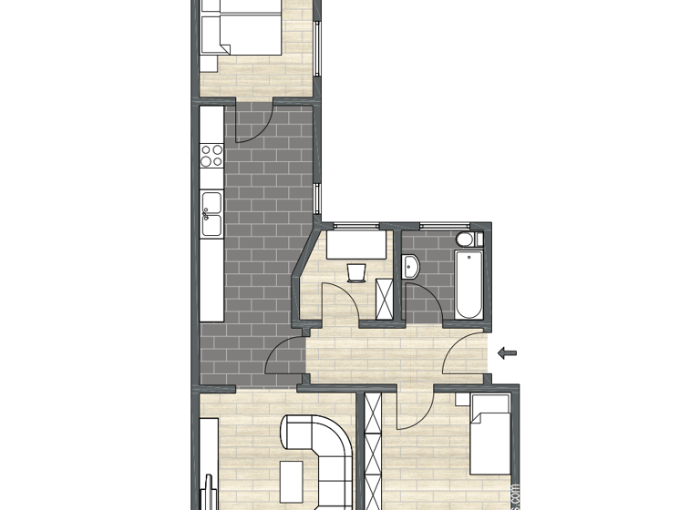WG-Zimmer zur Miete 729 € 3 Zimmer 74 m² 4. Geschoss Lingnerstraße 1 Werder Magdeburg 39114