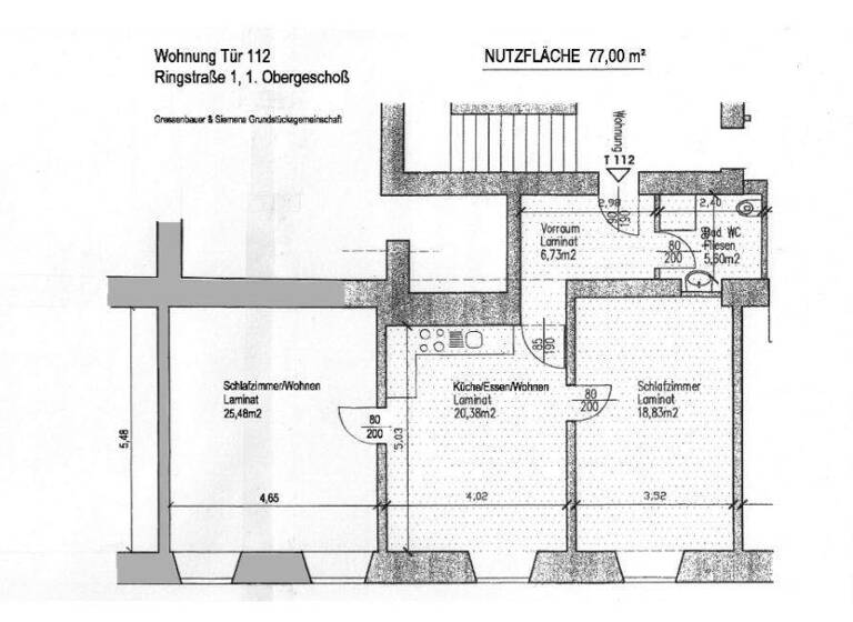 Wohnung zur Miete 592 € 3 Zimmer 77 m² 1. Geschoss Untereisenfeld Wels 4600