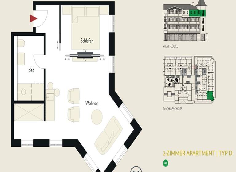 Wohnung zum Kauf 363.900 € 2 Zimmer 38,4 m² 3. Geschoss Hauptstraße 20 Binz 18609