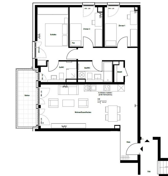 Wohnung zur Miete 1.446 € 4 Zimmer 98,2 m²<br/>Wohnfläche 3.<br/>Geschoss 01.12.2024<br/>Verfügbarkeit Salinenstraße 4/6 Jagstfeld Bad Friedrichshall 74177