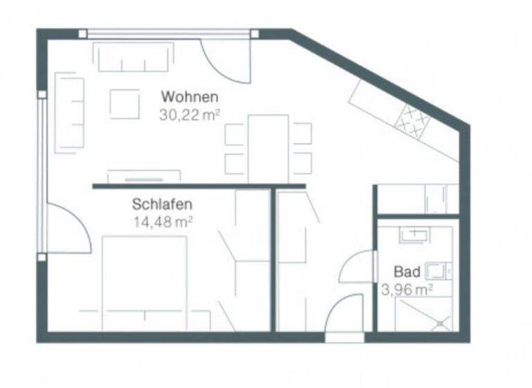 Wohnung zur Miete 750 € 2 Zimmer 49 m² 1. Geschoss Ingolstadt 85055