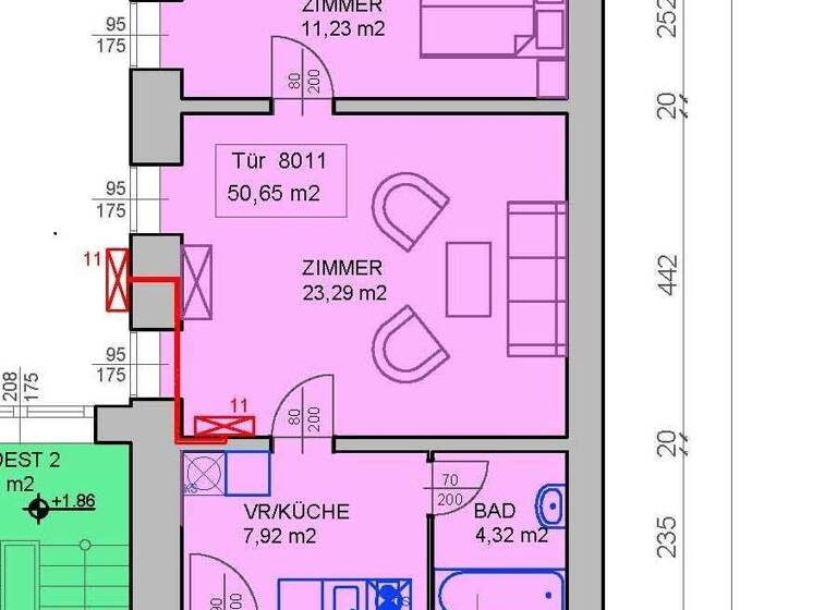 Wohnung zum Kauf 335.000 € 2 Zimmer 50,7 m² 1. Geschoss frei ab sofort Wien 1090