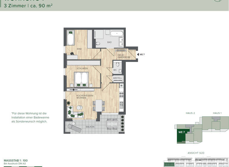 Wohnung zum Kauf - Neubau provisionsfrei 428.000 € 3 Zimmer 89,5 m²<br/>Wohnfläche 2.<br/>Geschoss Blumberg Blumberg 78176