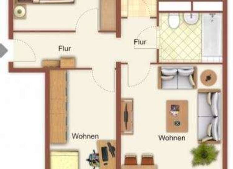 Wohnung zur Miete 340 € 3 Zimmer 62,8 m² 3. Geschoss frei ab sofort Vredener Straße 1 Elsterwerda 04910