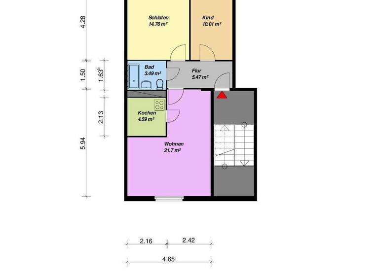 Wohnung zur Miete 262 € 3 Zimmer 60 m² 5. Geschoss Hufeisenstr. 40 Reitbahnviertel Neubrandenburg 17034