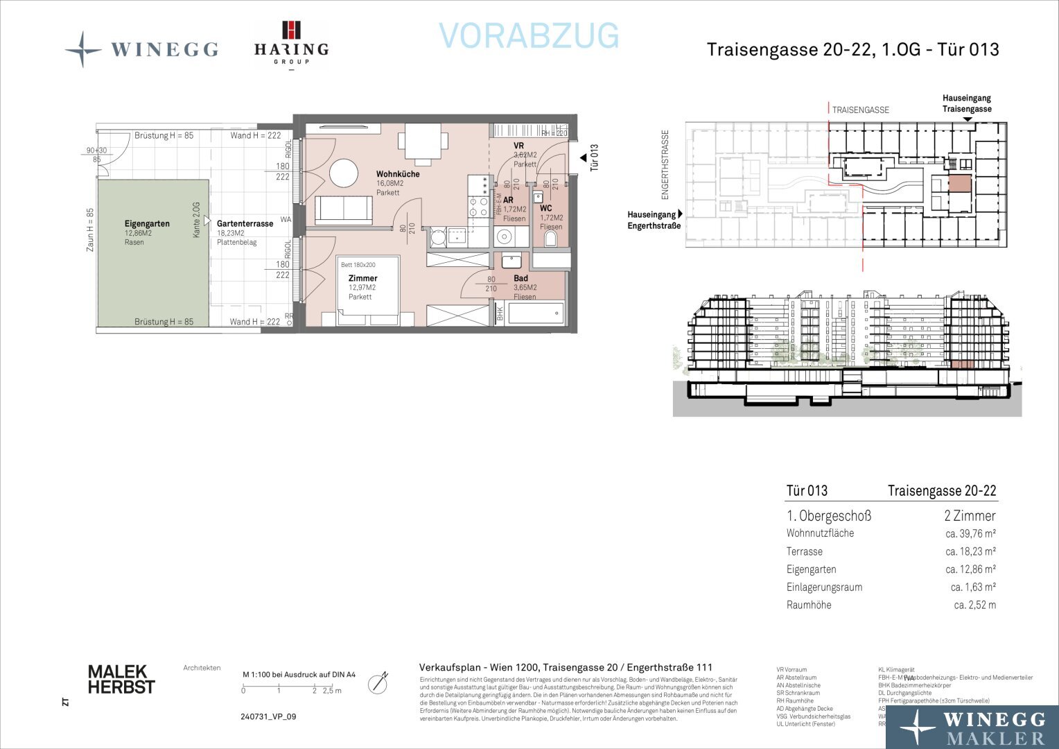 Wohnung zum Kauf 250.700 € 2 Zimmer 39,8 m²<br/>Wohnfläche 1.<br/>Geschoss Traisengasse 20-22 Wien 1200