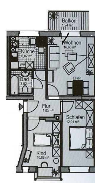 Wohnung zur Miete 340 € 3 Zimmer 57,1 m²<br/>Wohnfläche 1.<br/>Geschoss ab sofort<br/>Verfügbarkeit Zschopauer Str. 247e      we 21 Lutherviertel 221 Chemnitz 09126