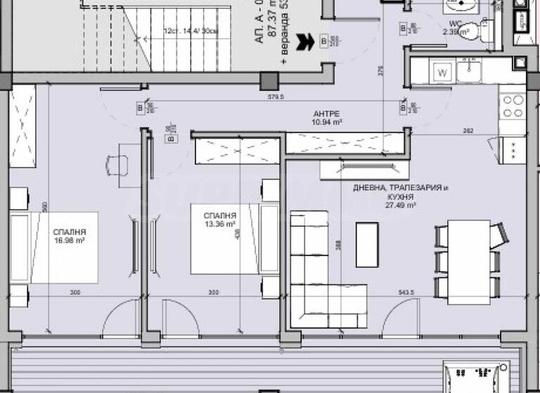 Studio zum Kauf 194.228 € 3 Zimmer 160,4 m² Borovets