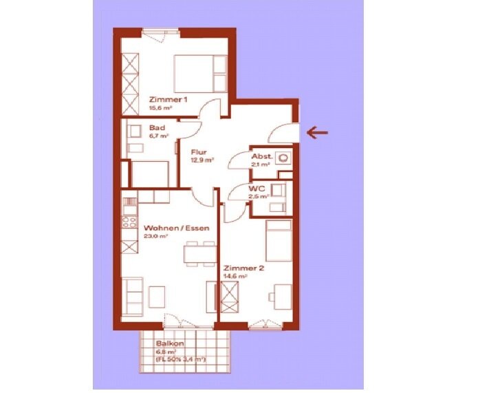 Wohnung zur Miete 1.370 € 3 Zimmer 80,8 m²<br/>Wohnfläche 2.<br/>Geschoss 01.04.2025<br/>Verfügbarkeit Rotes Feld Lüneburg 21335