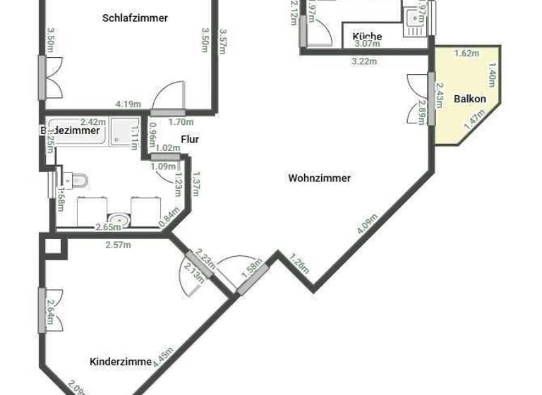 Wohnung zum Kauf 299.500 € 3 Zimmer 70 m² 2. Geschoss Baiertal Wiesloch 69168
