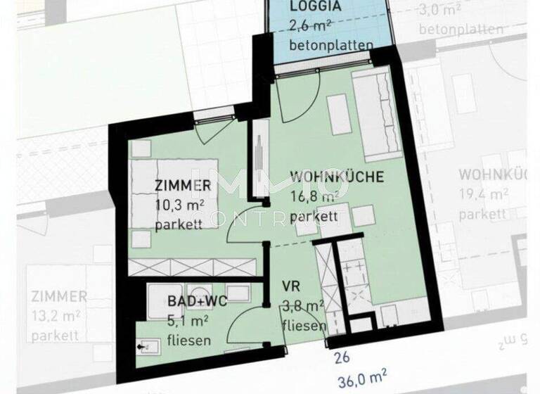 Wohnung zum Kauf - Erstbezug 241.500 € 2 Zimmer 36 m² 1. Geschoss frei ab 30.06.2028 Wulzendorfstraße 101 Wien 1220