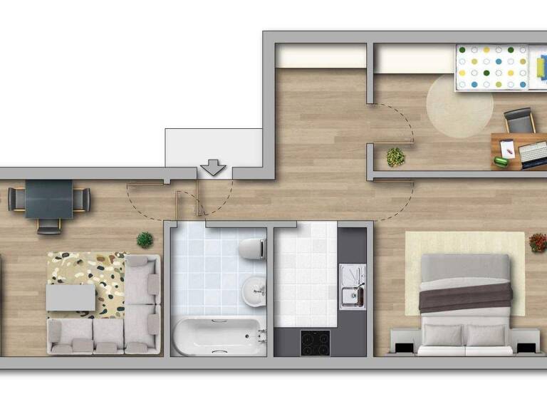 WG-Zimmer zur Miete 348 € 3 Zimmer 56,9 m² 1. Geschoss Rennebogen 22 Neu Olvenstedt Magdeburg 39130