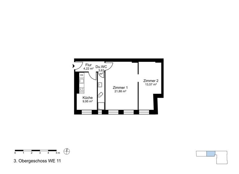 Wohnung zum Kauf provisionsfrei 149.500 € 2 Zimmer 53,3 m² 3. Geschoss Mariendorfer Damm 76 Mariendorf Berlin 12109