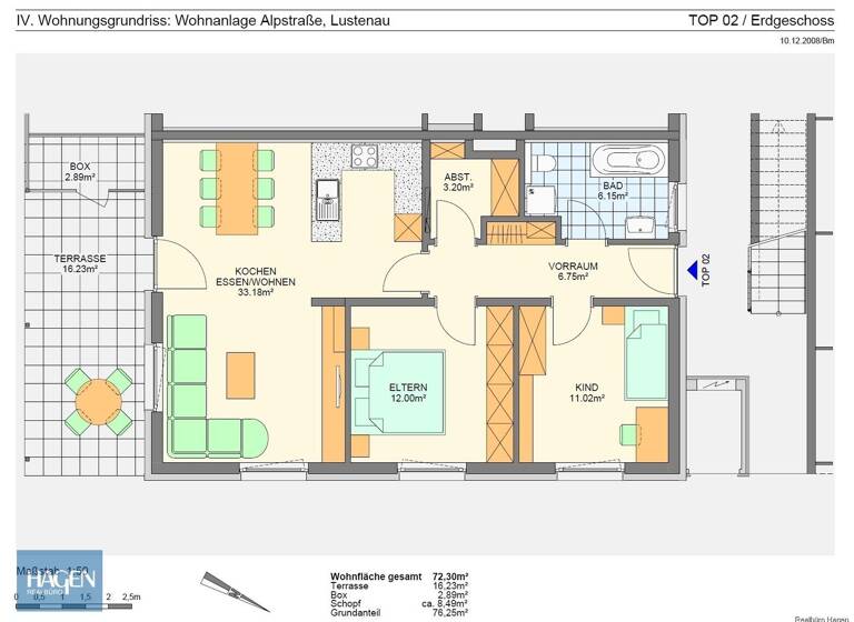 Wohnung zum Kauf 310.000 € 3 Zimmer 72,2 m² EG Lustenau 6890
