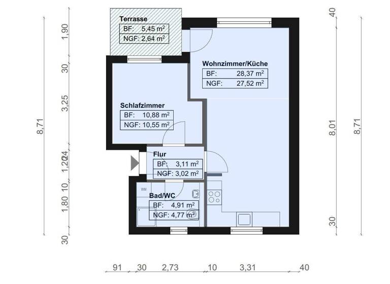 Wohnung zum Kauf 110.000 € 2 Zimmer 48,5 m² EG Krebsförden Schwerin 19061
