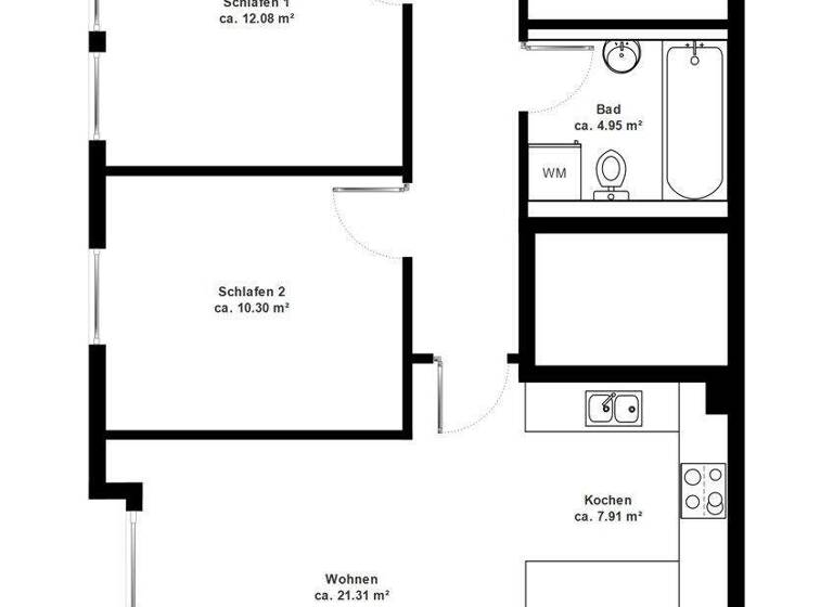 Wohnung zum Kauf 199.000 € 3 Zimmer 67 m² 1. Geschoss Ahrensburg 22926