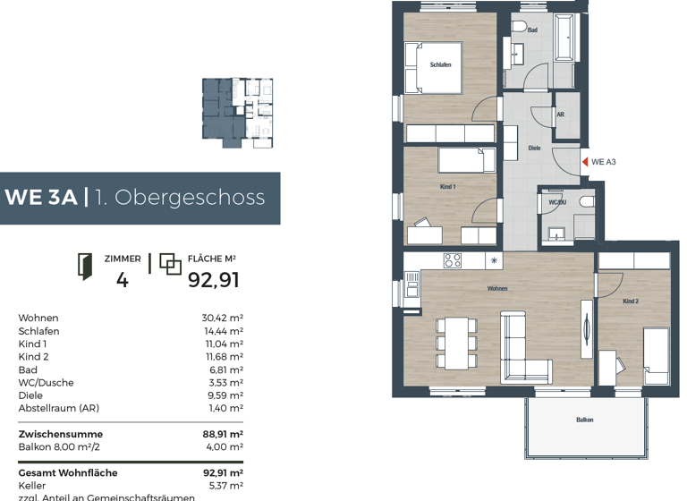 Wohnung zur Miete 1.490 € 4 Zimmer 92,9 m² 1. Geschoss frei ab sofort Bischofsweiher Straße 34 Dechsendorf Erlangen 91056