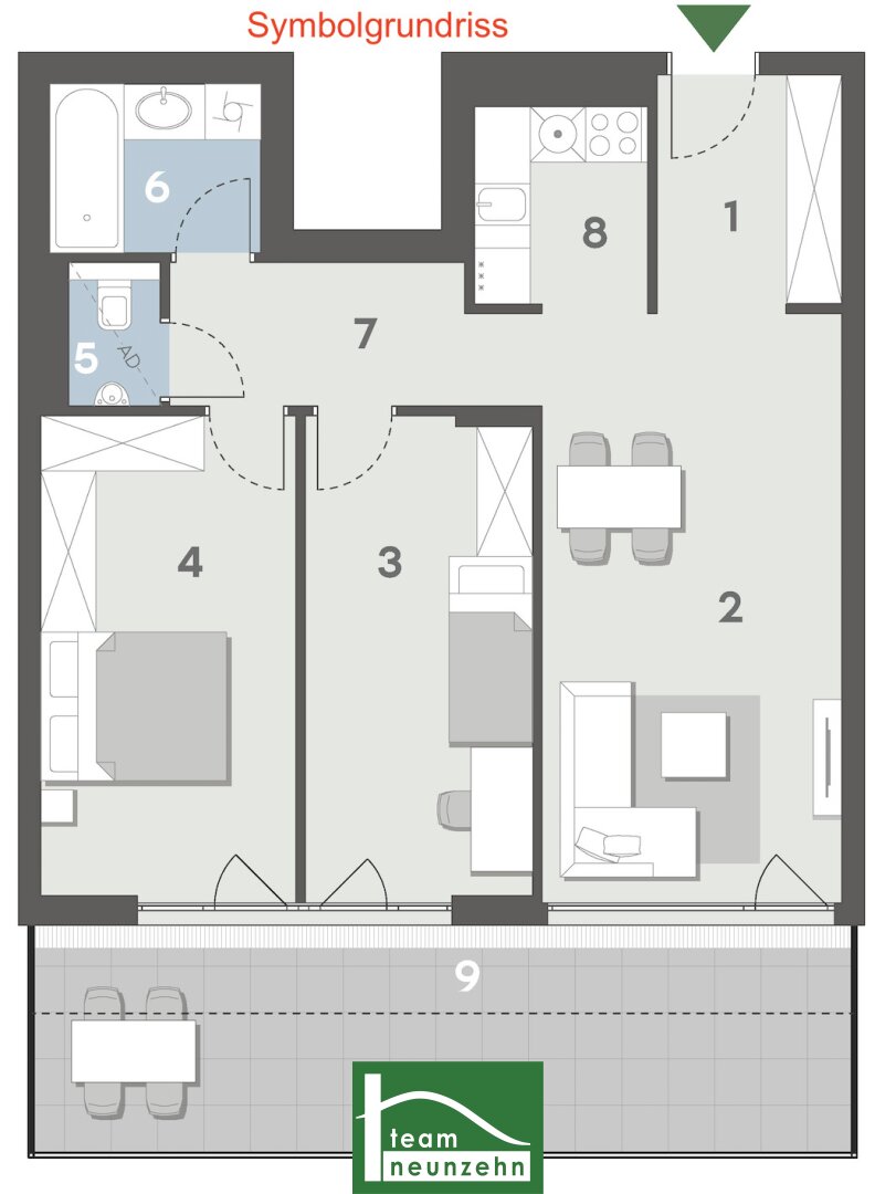 Wohnung zum Kauf provisionsfrei 205.001 € 2 Zimmer 42,1 m²<br/>Wohnfläche 2.<br/>Geschoss Hauptstraße Gerasdorf bei Wien 2201