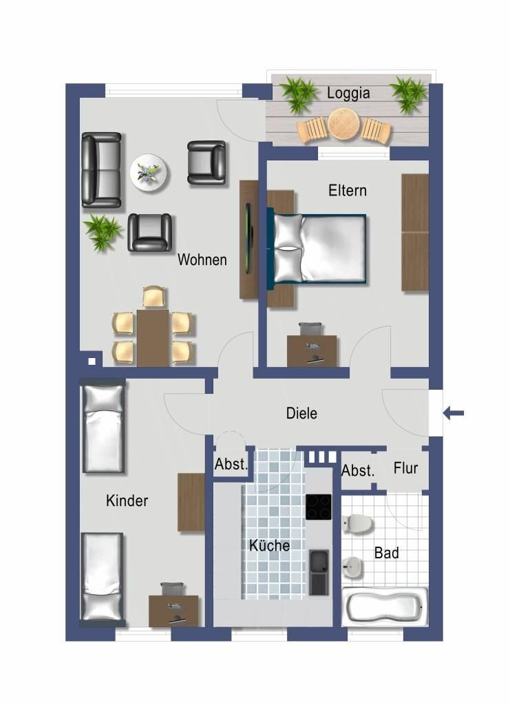 Wohnung zum Kauf provisionsfrei 209.000 € 3 Zimmer 69,7 m²<br/>Wohnfläche 2.<br/>Geschoss Lessenich/Meßdorf Bonn 53123