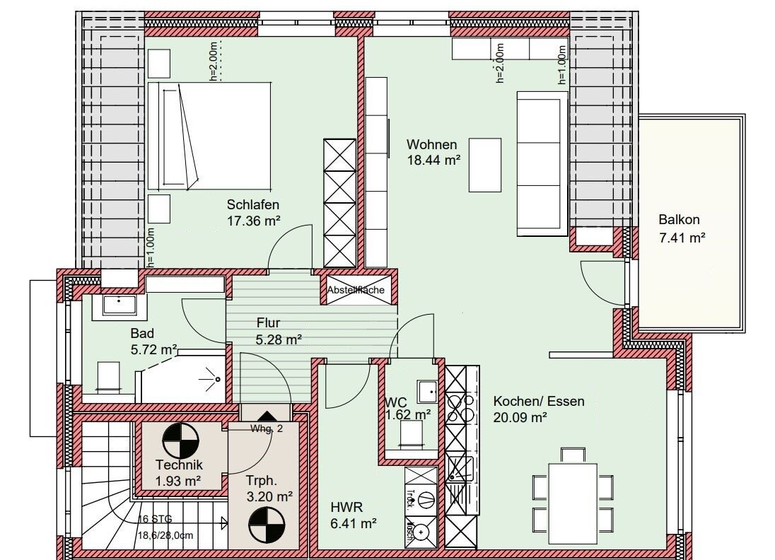 Wohnung zum Kauf provisionsfrei 379.000 € 2 Zimmer 72 m²<br/>Wohnfläche ab sofort<br/>Verfügbarkeit Hörneweg 63 b Bloherfelde Oldenburg 26129