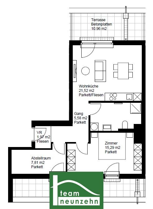 Wohnung zur Miete 697 € 2 Zimmer 62,5 m²<br/>Wohnfläche 3.<br/>Geschoss Kerensstraße 27 St. Pölten St. Pölten 3100