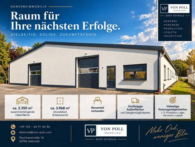 Lagerhalle zum Kauf 725.000 € 2.250 m² Lagerfläche Spork-Eichholz Detmold 32760