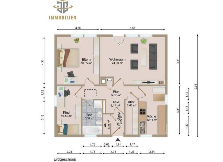 Haus zum Kauf 169.000 € 3 Zimmer 75 m² 694 m² Grundstück Bad Bederkesa 27624