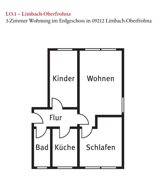 Wohnung zur Miete 349 € 3 Zimmer 58 m²<br/>Wohnfläche EG<br/>Geschoss Am Hohen Hain 23E Limbach-Oberfrohna Limbach-Oberfrohna 09212