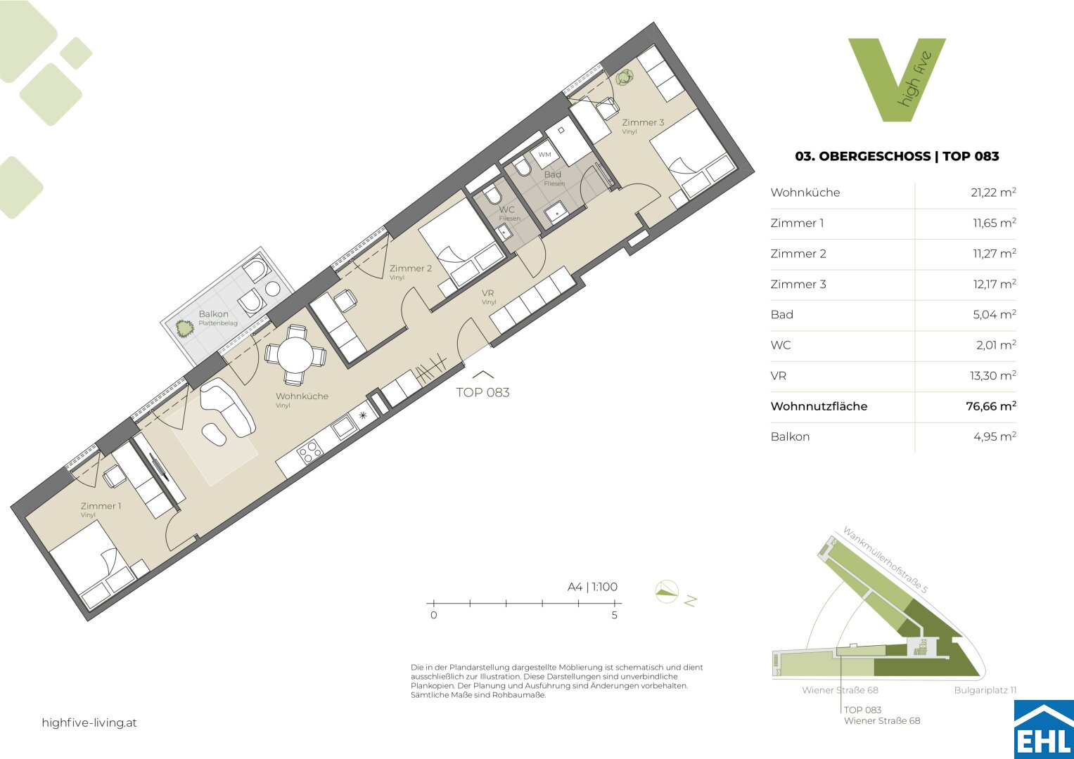 Wohnung zur Miete 927 € 4 Zimmer 76,7 m²<br/>Wohnfläche 3.<br/>Geschoss Waldegg Linz 4020