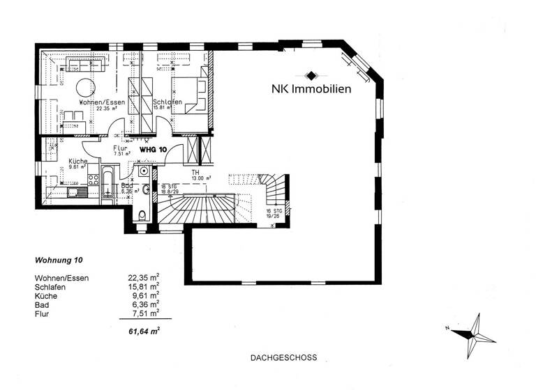 Wohnung zur Miete 330 € 2 Zimmer 61,6 m² 4. Geschoss Reichenbacher Str. 108 Bahnhofsvorstadt Zwickau 08056