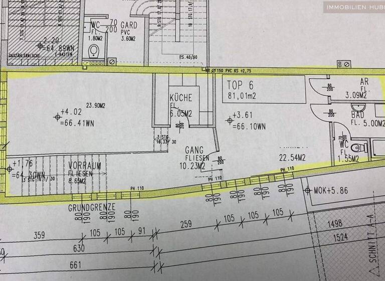 Wohnung zur Miete 1.116 € 2 Zimmer 81 m² 1. Geschoss Wien 1190