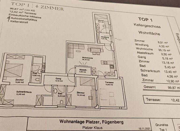 Wohnung zur Miete 4 Zimmer EG Fügenberg 6264