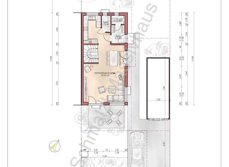 Doppelhaushälfte zum Kauf - Erstbezug provisionsfrei 651.500 € 4 Zimmer 109,4 m² 298 m² Grundstück frei ab sofort Einthal Obertraubling 93083