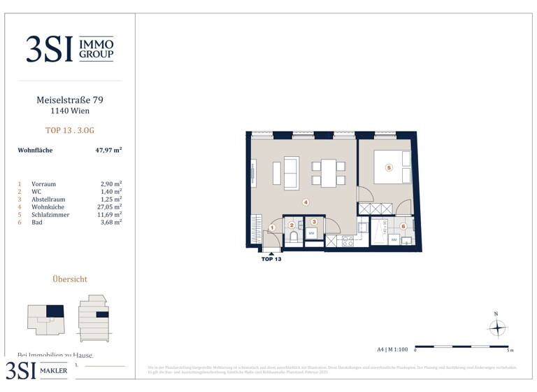 Wohnung zum Kauf - Erstbezug 345.744 € 2 Zimmer 48 m² 3. Geschoss Meiselstraße 79 Wien 1140