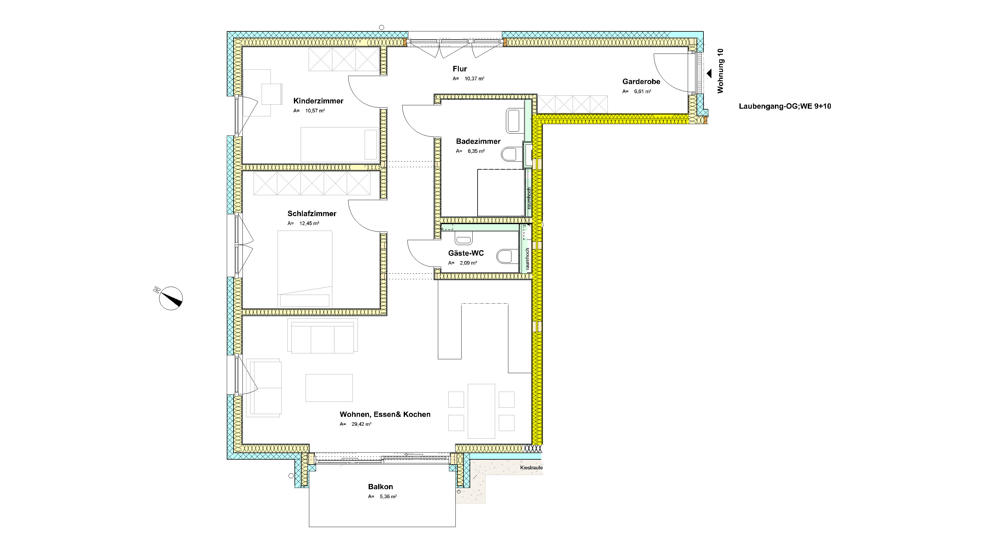 Wohnung zum Kauf provisionsfrei 662.400 € 3 Zimmer 81,3 m²<br/>Wohnfläche 1.<br/>Geschoss Nelkenstraße 2 Eching Eching 85386