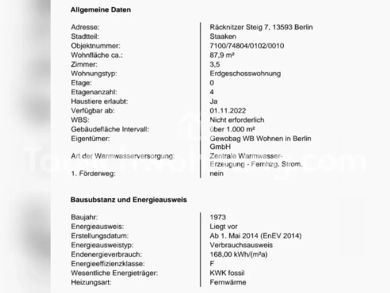 Wohnung zur Miete Tauschwohnung 664 € 3,5 Zimmer 87 m² EG Wilhelmstadt Berlin 13593